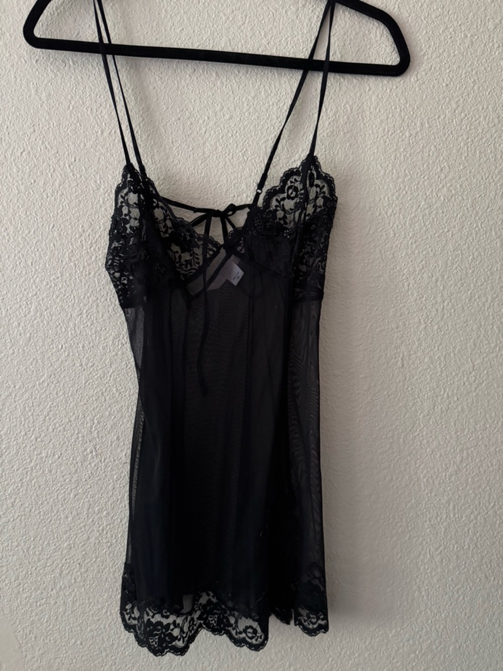Victoria's Secret Black Lace & Mesh Chemise